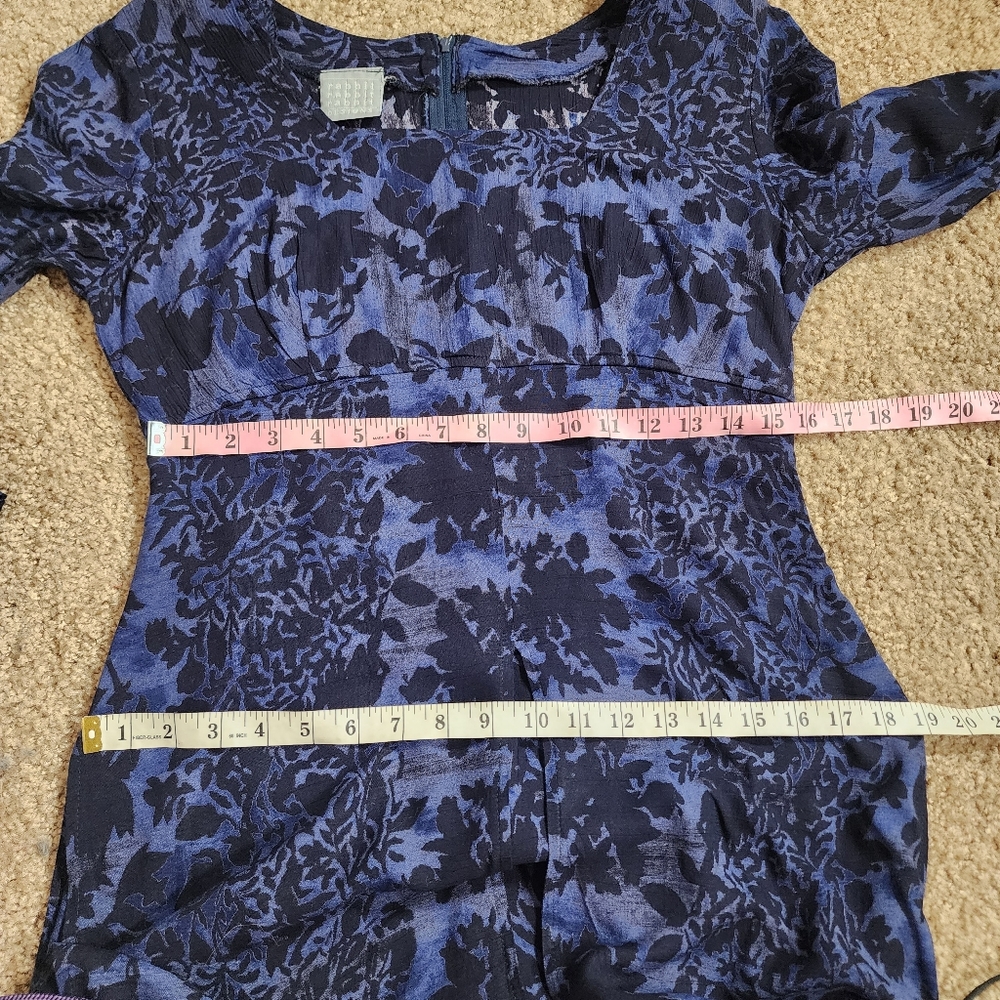 Rabbit Rabbit Rabbit Designs Blue Floral Vintage Dress - Picture 14 of 16